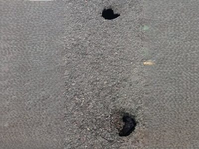 Aparecieron "cráteres" misteriosos en la ciclovía de Chacras