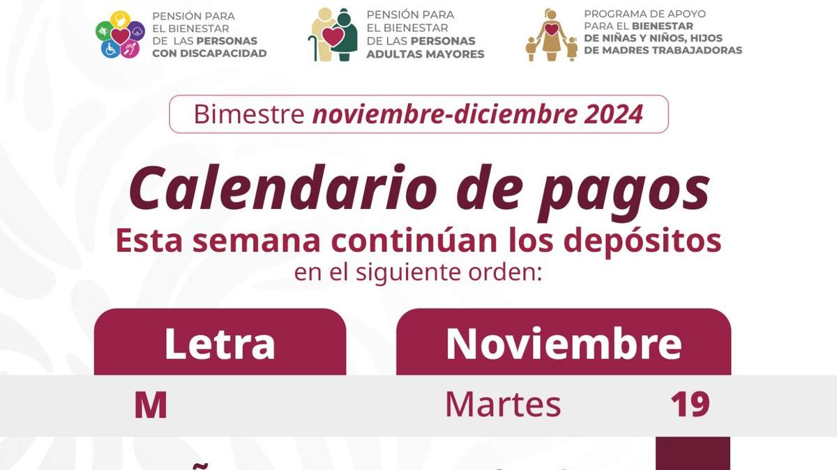 Calendario de pagos
