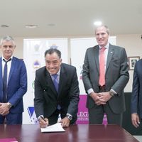 Marcos Koopmann fue el anfitrión de la firma de una agenda común interprovincial