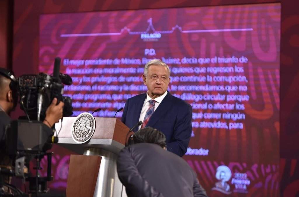 El presidente mantiene su posdata en la mañanera del 5 de octubre de 2023