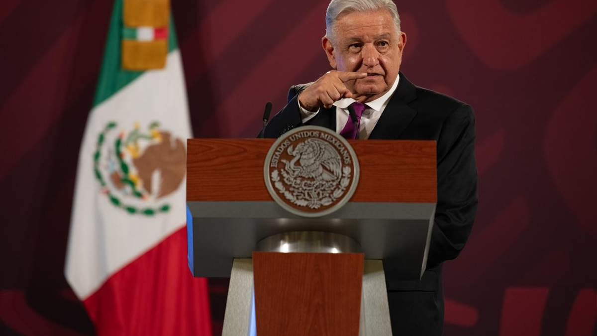El presidente durante la conferencia de prensa de Palacio Nacional este martes