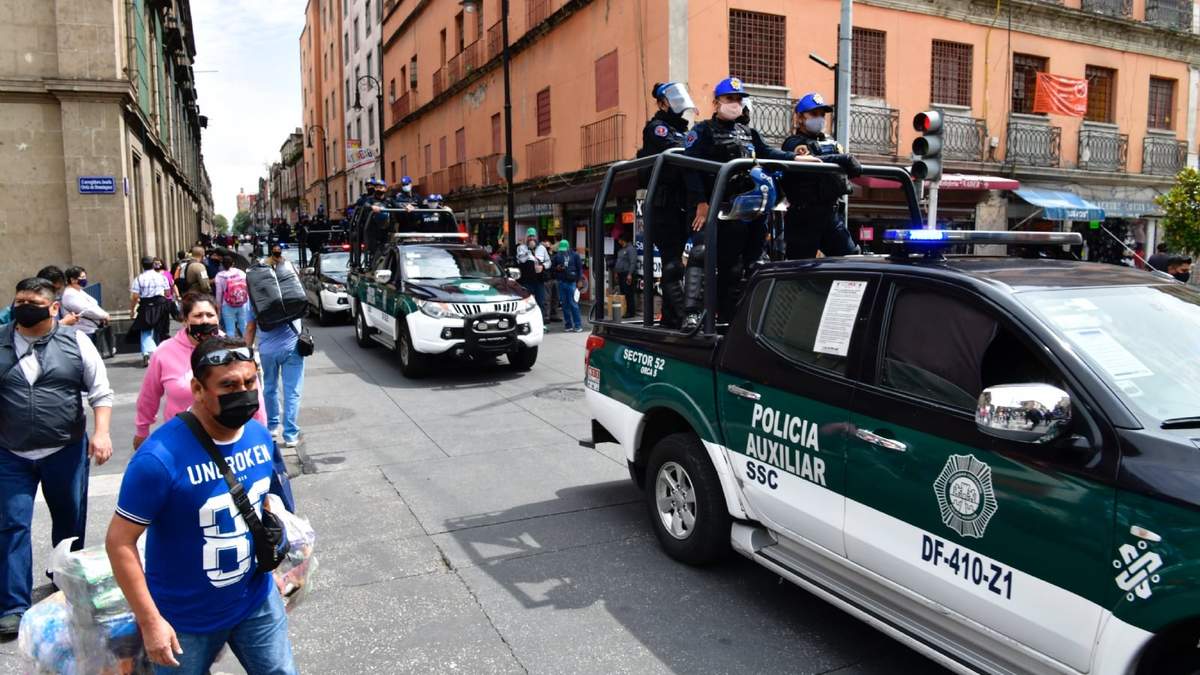 Operativo en el Centro Histórico de la Ciudad de México