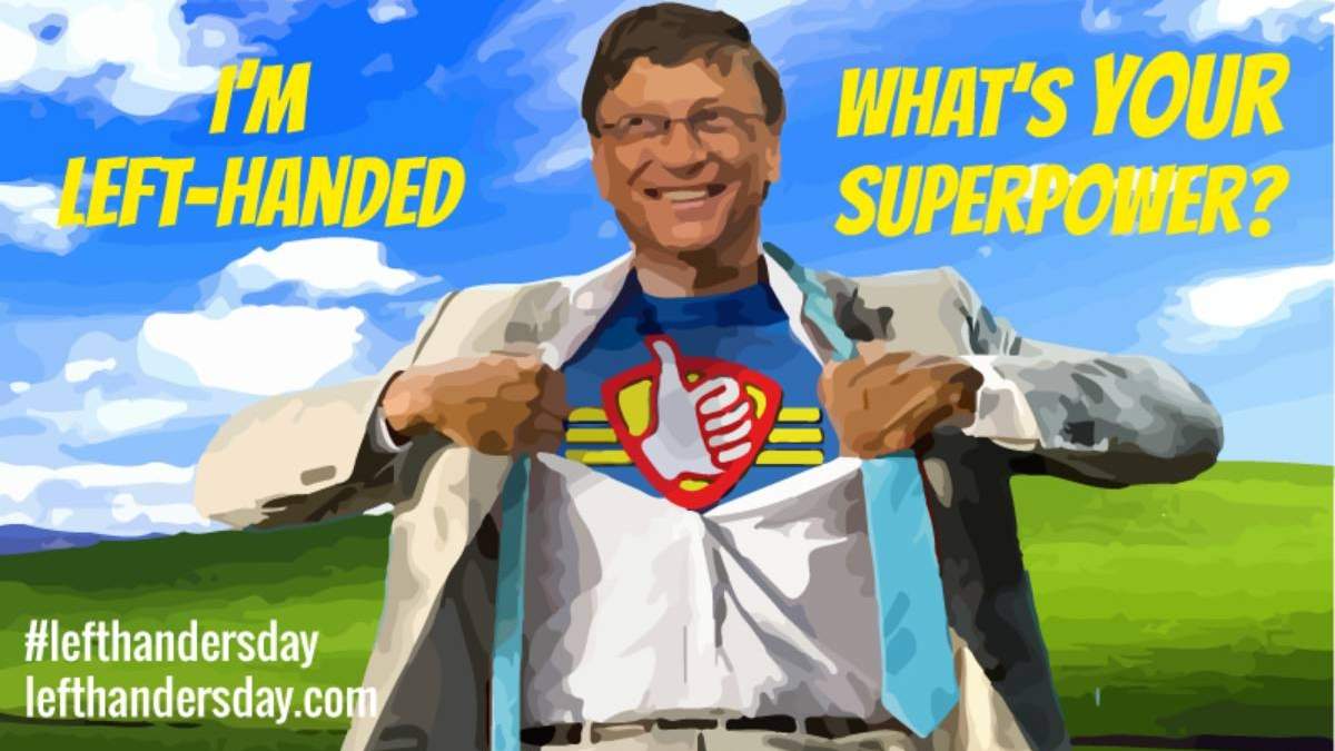 Bill Gates, una de las celebridades que usa la mano izquierda