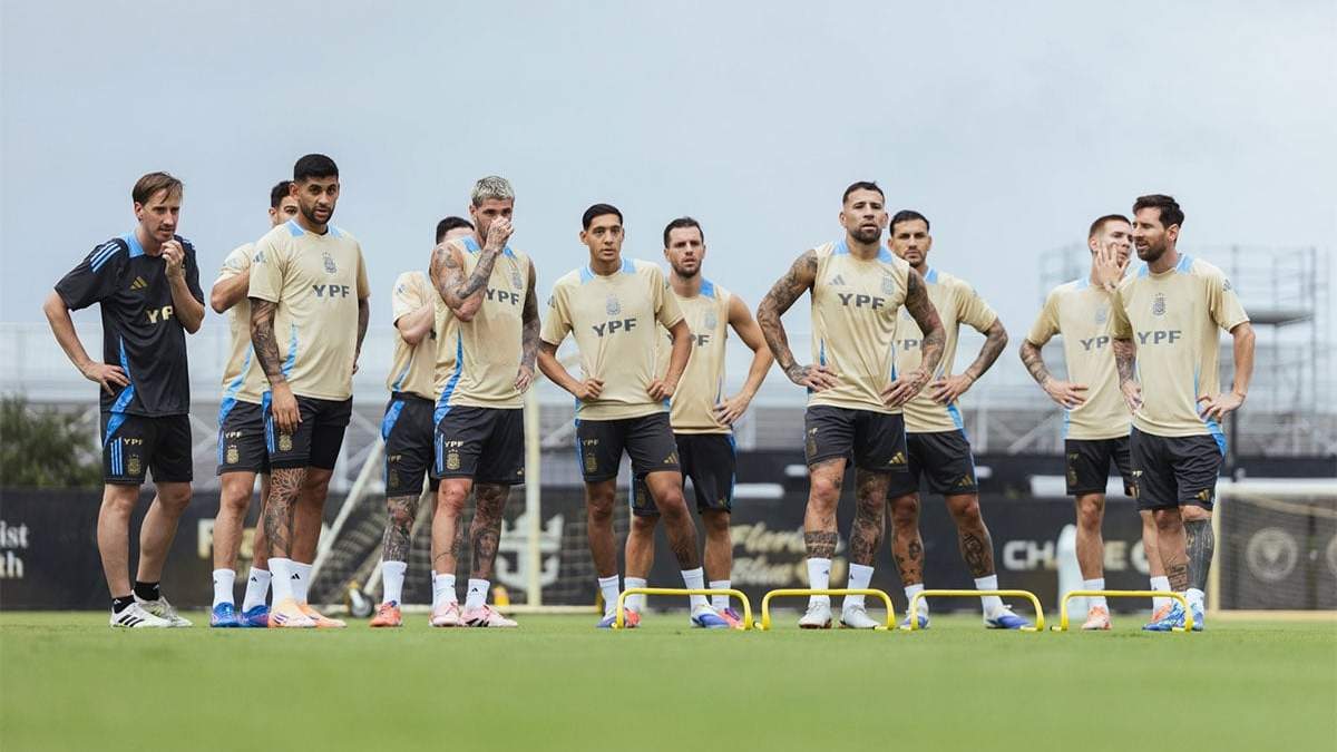 Última práctica de la Selección argentina en Miami de cara al partido.