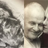 Los últimos días del actor Ian Holm en dibujos al carbón