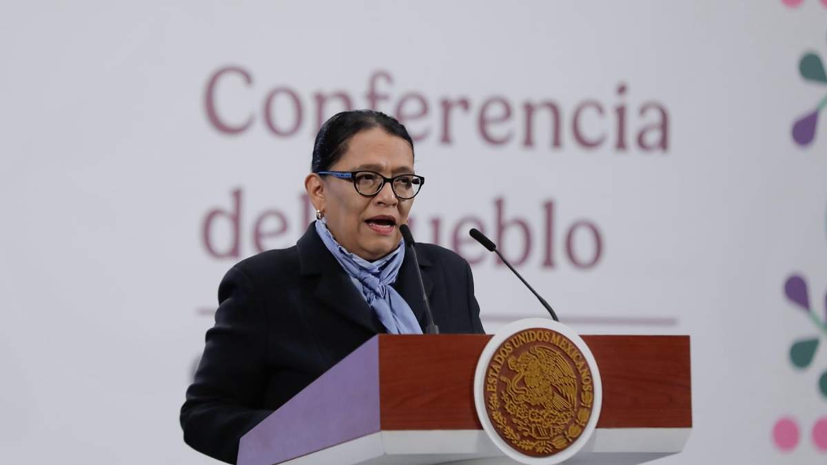 La secretaria de Gobernación, Rosa Icela Rodríguez, en la conferencia matutina de este 16 de junio de 2025
