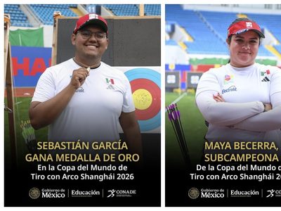 Arqueros Sebastián García y Maya Becerra ganan oro y plata en Copa del Mundo