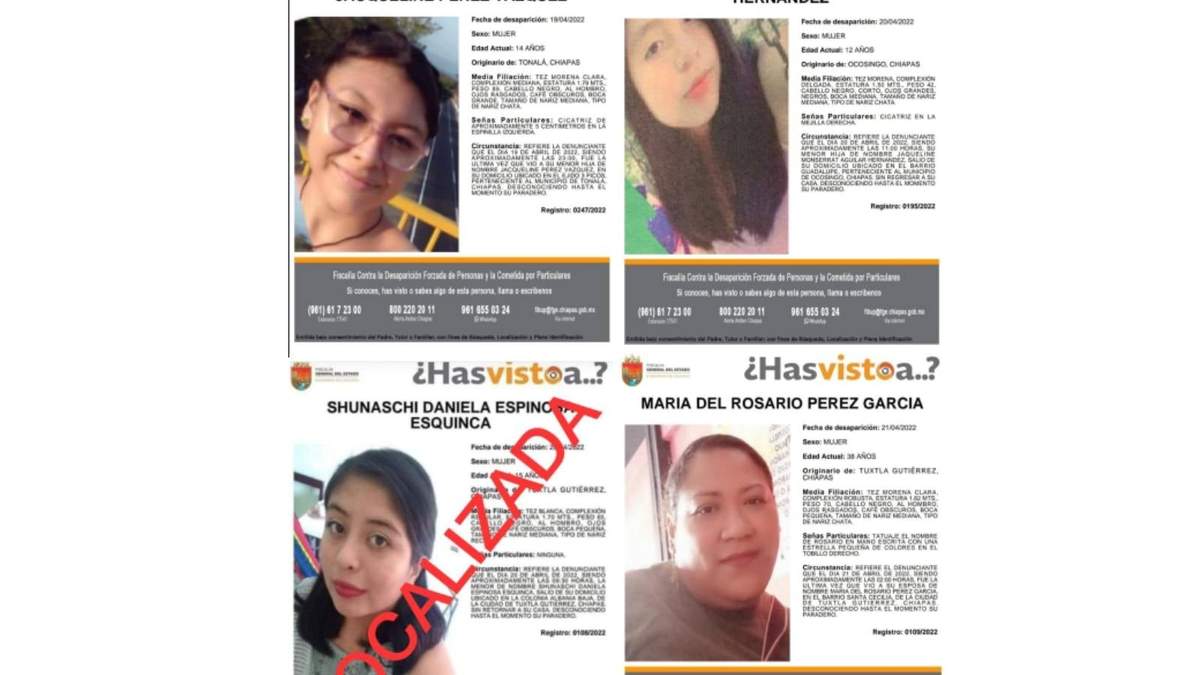 Tres de cuatro mujeres reportadas continúan desaparecidas
