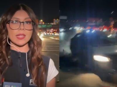 Reportera y camarógrafo casi son atropellados durante una transmisión en vivo en Guadalajara (Video)