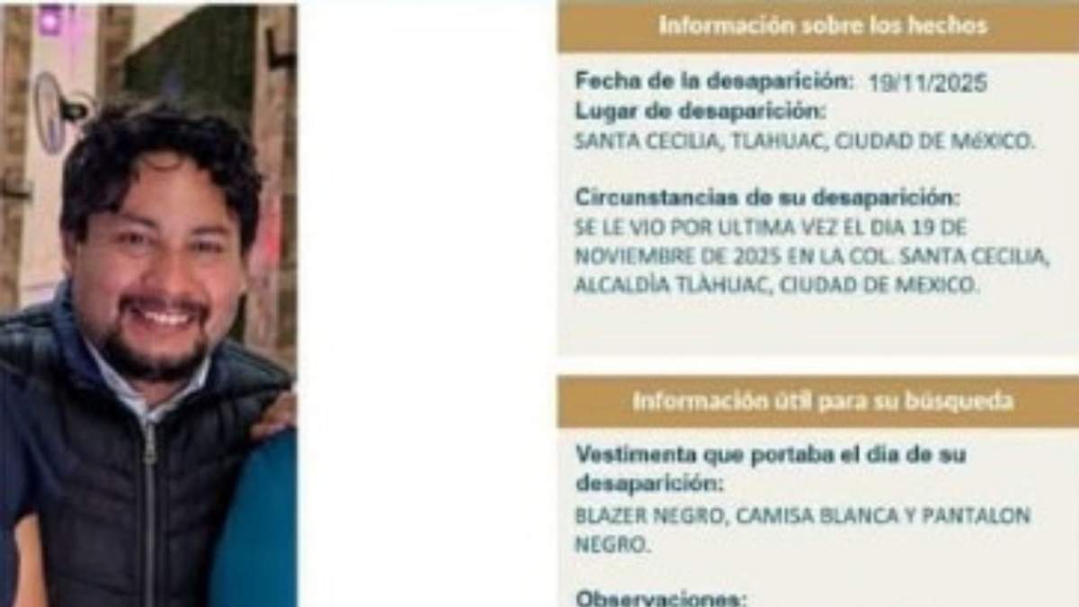 La ficha de búsqueda del docente del Conalep detalla características físicas y la última vestimenta que llevaba. Hasta ahora no hay pistas definitivas del paradero.