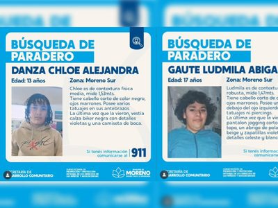 Aparecieron Chloe y Ludmila, las adolescentes desaparecidas hace cinco días en Moreno
