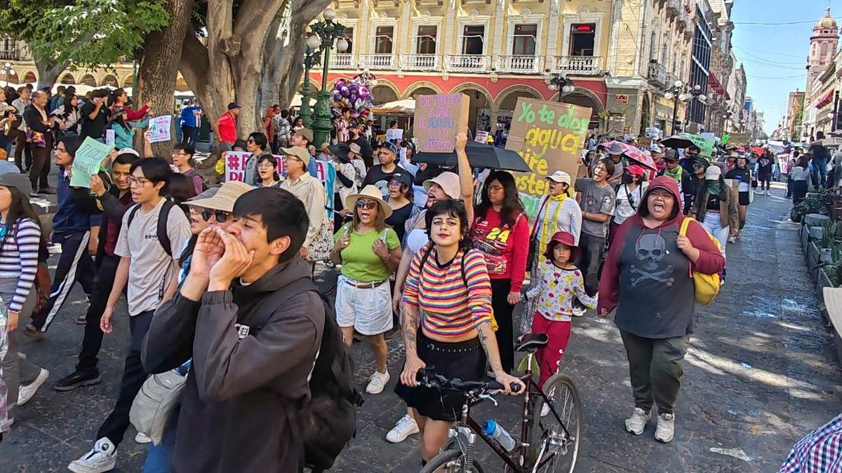 La manifestación en Puebla