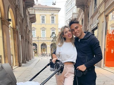 Tras el susto, Agustina Gandolfo mostró cómo fue el reencuentro de su hija con Lautaro Martínez