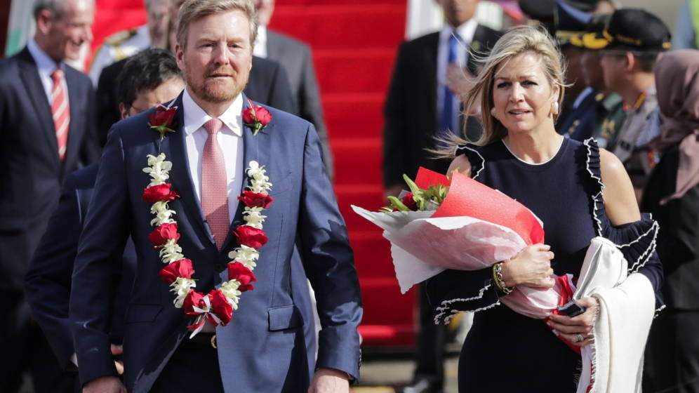 Guillermo y Máxima, con caras largas. Fuente: (Instagram)