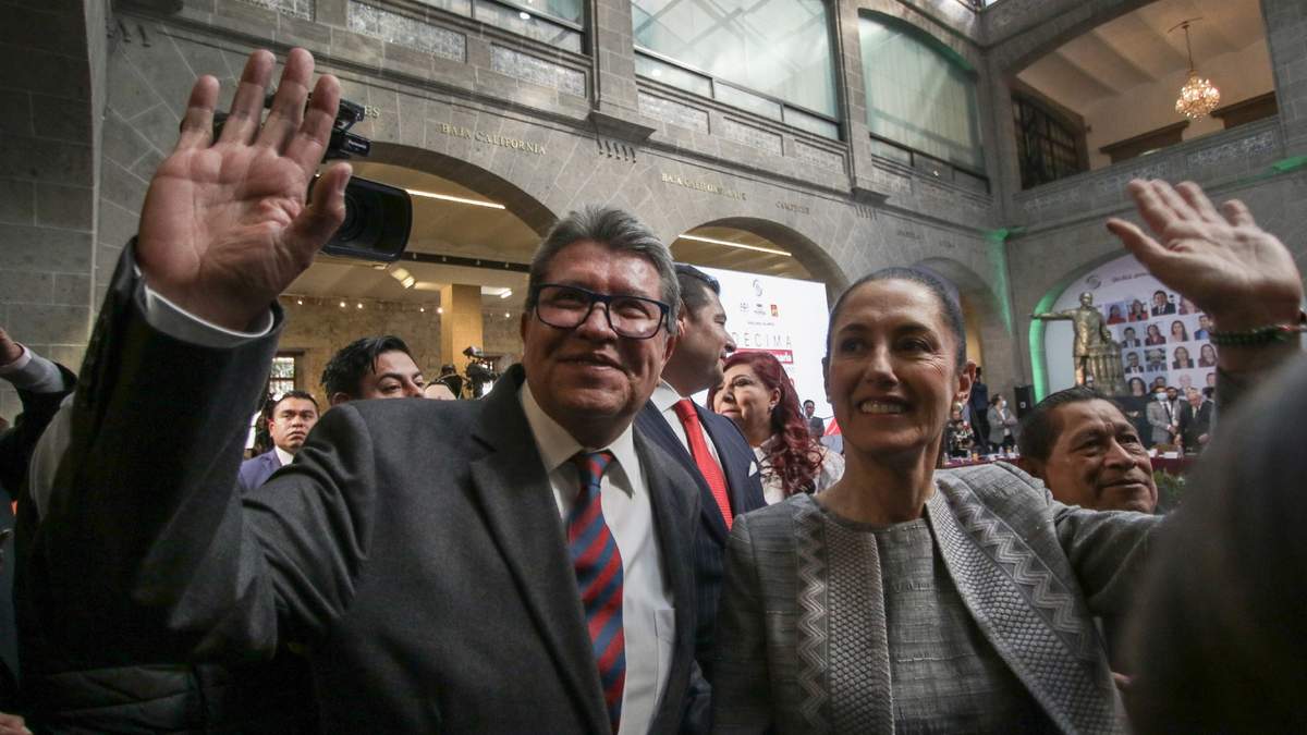 El diputado morenista, Ricardo Monreal, y la presidenta Claudia Sheinbaum