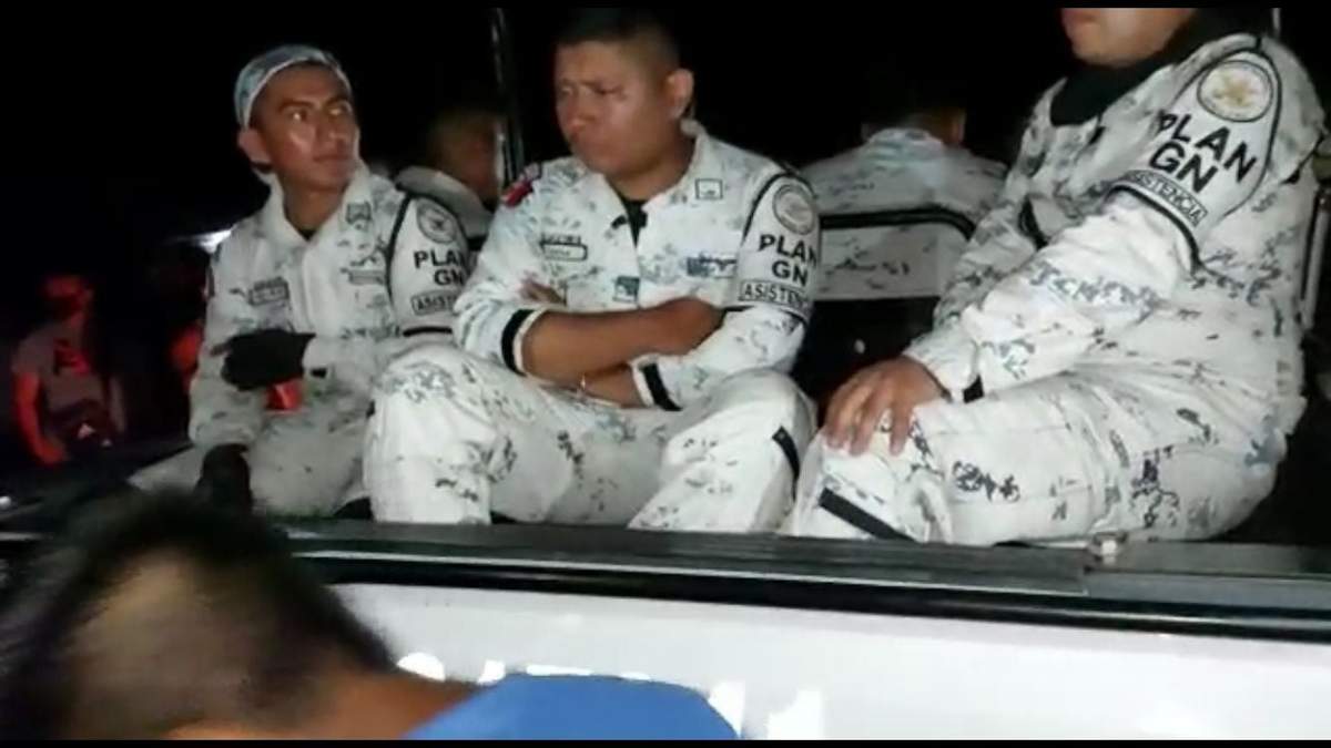 Loe elementos de la GN retenidos en Chiapas