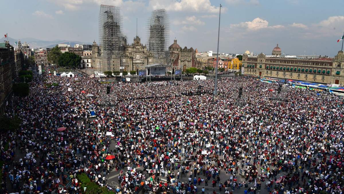 La manifestación de López Obrador