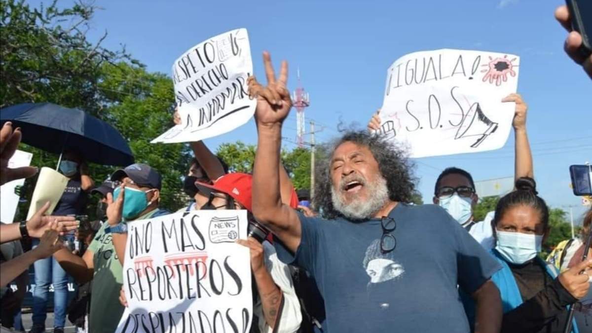 La protesta de reporteros en Chilpancingo