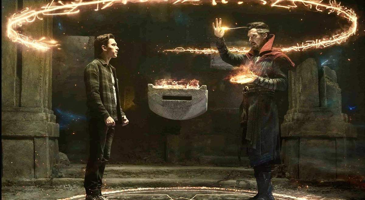 Tom Holland y Benedict Cumberbatch en Spider-Man: No Way Home