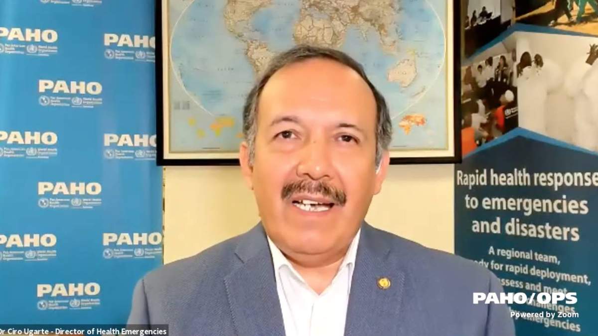 Ciro Ugarte, en la conferencia de prensa de la OPS