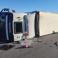 Volcó un camión con patente de Brasil mientras circulaba por la Autovía Norte