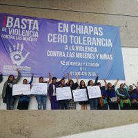 Activistas protestan por la impunidad en los casos de feminicidio en Chiapas