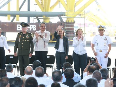 Acompaña Américo Villarreal a Claudia Sheinbaum en conmemoración de la Expropiación Petrolera
