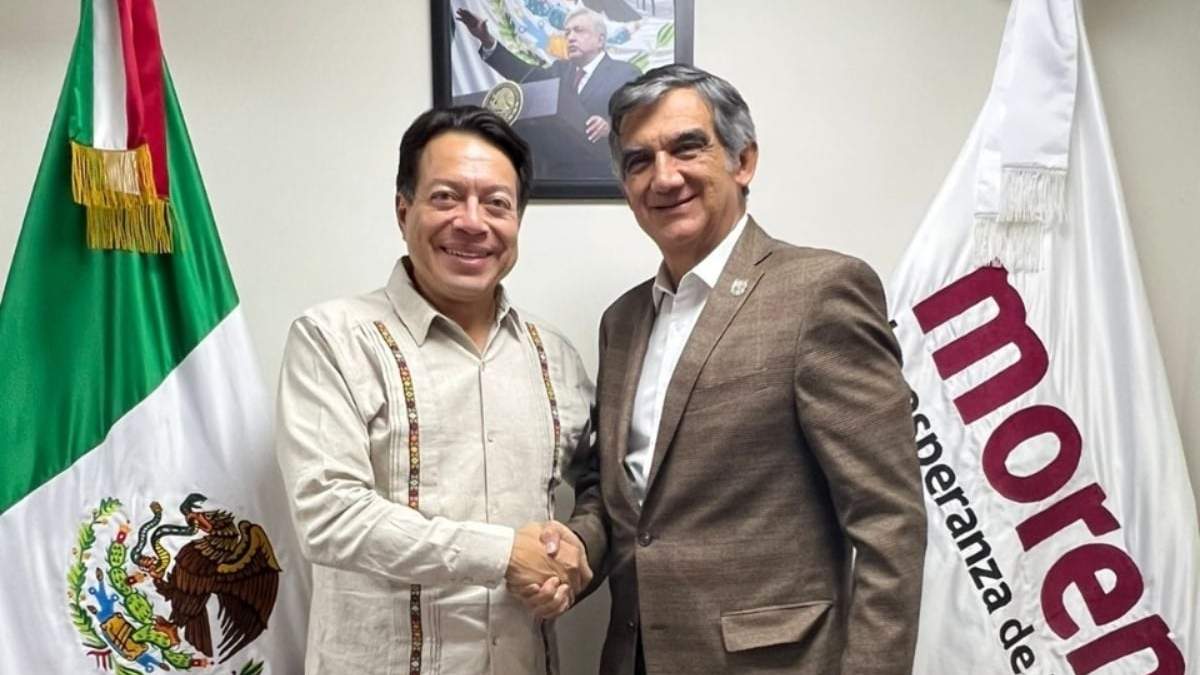 Mario Delgado, presidente de Morena, junto con Américo Villarreal