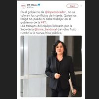 La secretaria Irma Sandoval se hace promoción tras la renuncia del superdelegado Carlos Lomelí