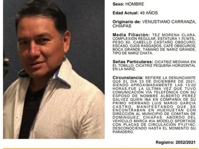 CNDH investiga desaparición en Chiapas del poeta y activista Alberto Pérez Gálvez