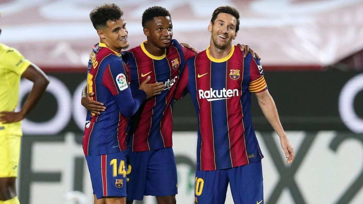 Coutinho, Messi y Fati. Fuente: (Instagram)