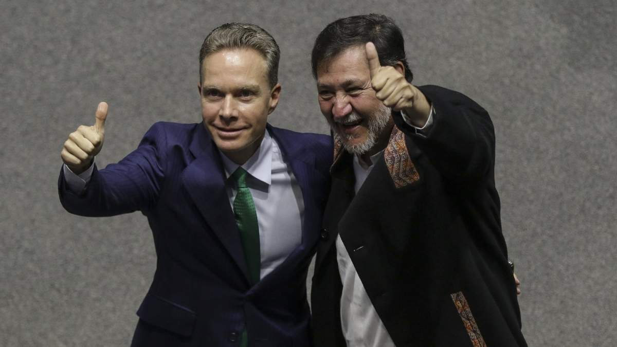 Manuel Velasco, senador del PVEM; y Gerardo Fernández Noroña, presidente de la mesa directiva del Senado, durante la instalación de la LXVI Legislatura en Cámara de Diputados, el pasado 1 de septiembre de 2024