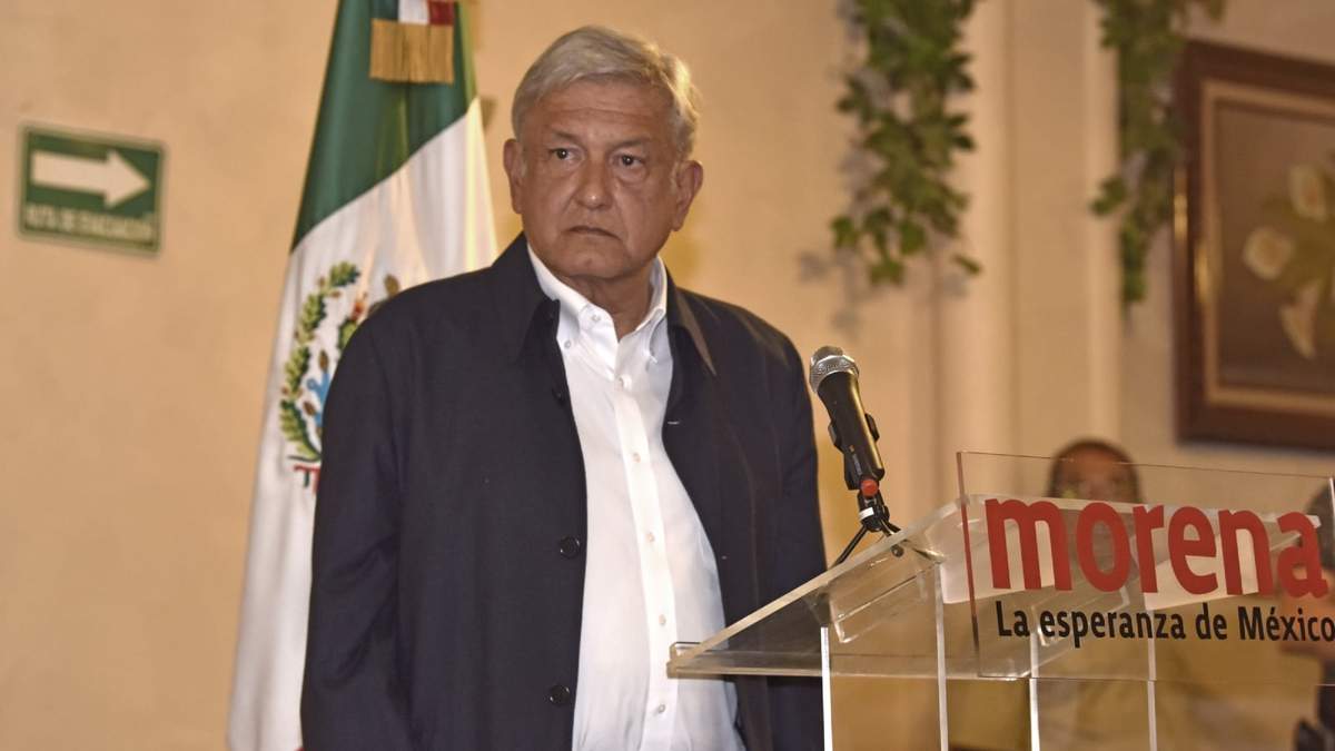 AMLO cuando era presidente de Morena, en 2017