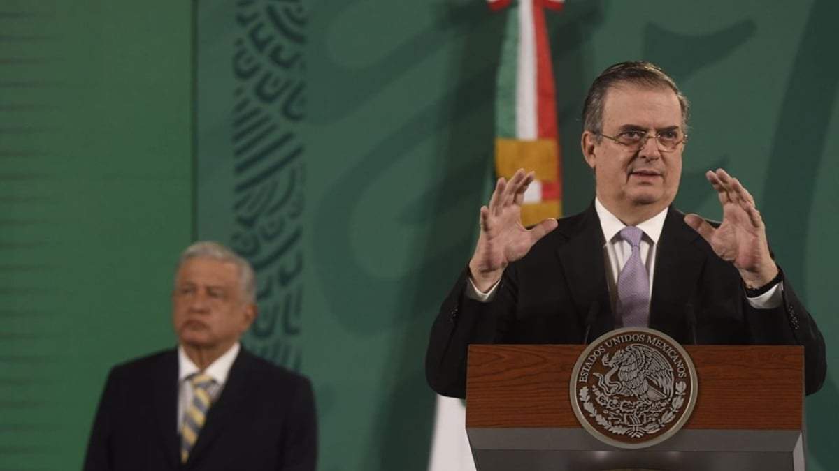 Marcelo Ebrard en la conferencia mañanera del presidente López Obrador