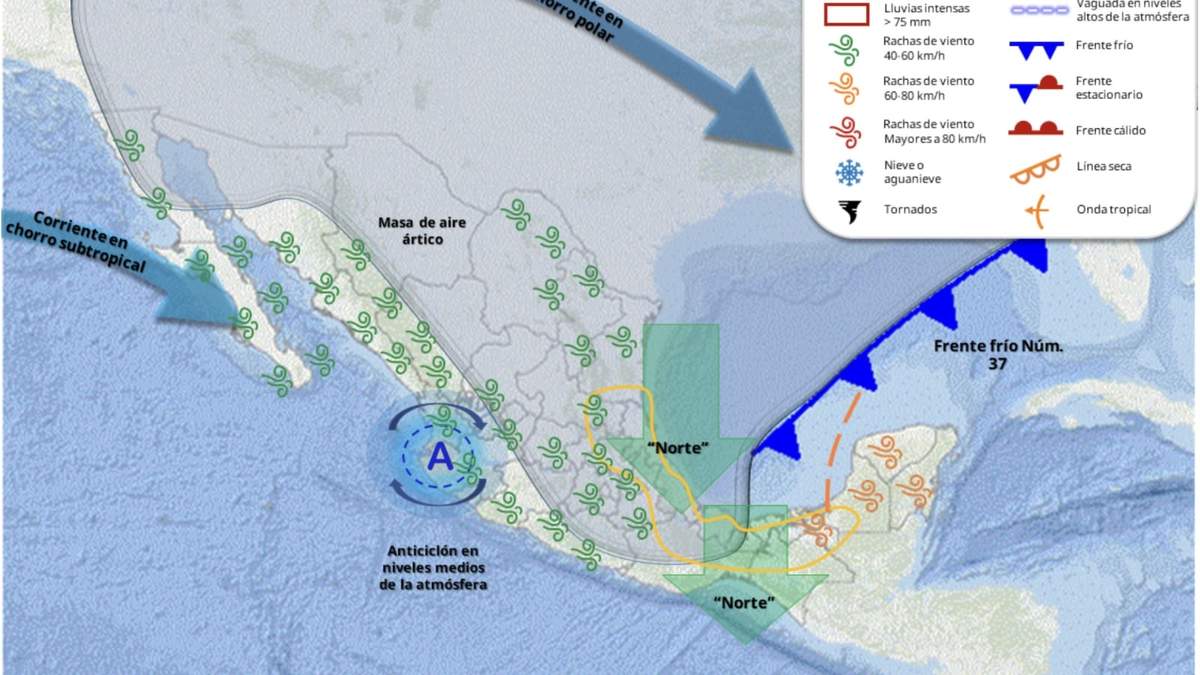 Mapa del clima para el 22 de febrero