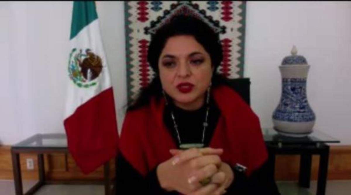Alejandra Frausto, en la videoconferencia