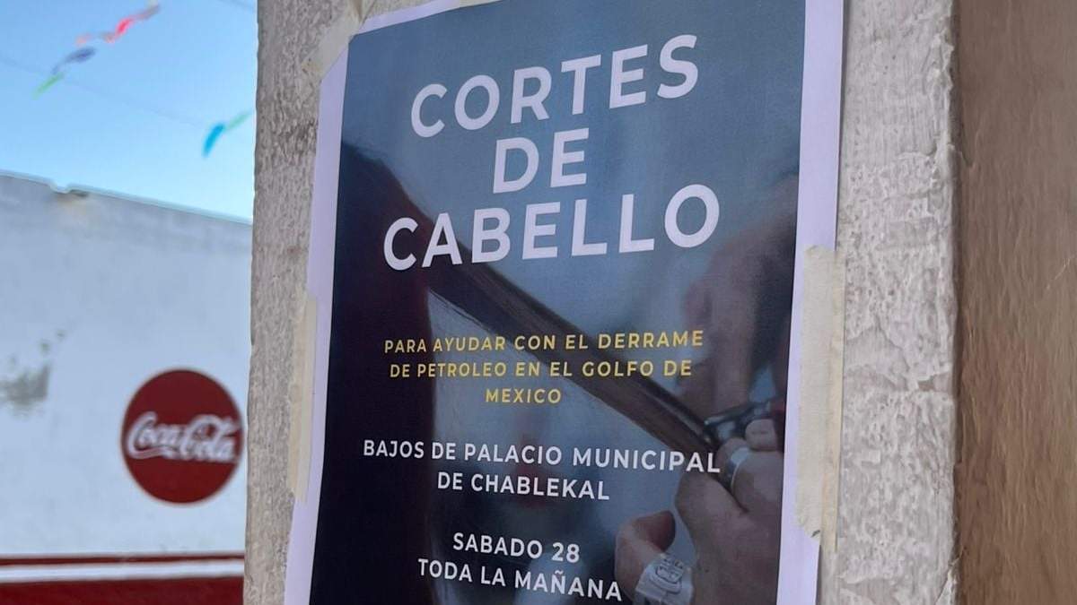 Anuncio de cortes de cabello para limpiar el derrame de petróleo en el Golfo de México