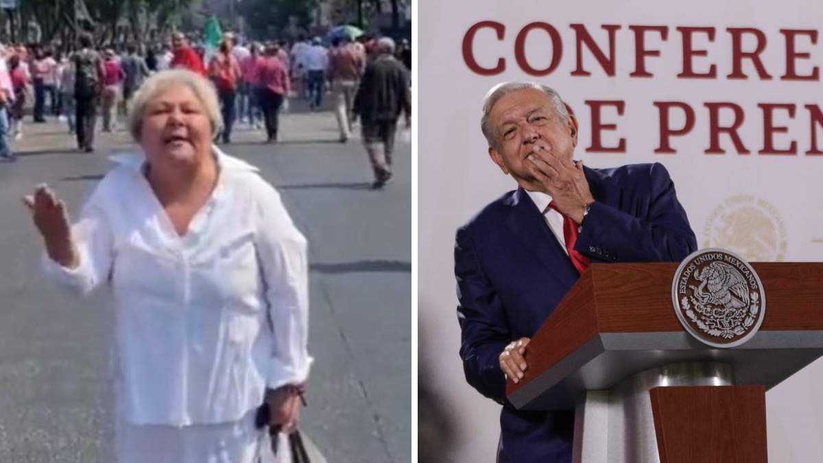 Mujer arremete contra el presidente