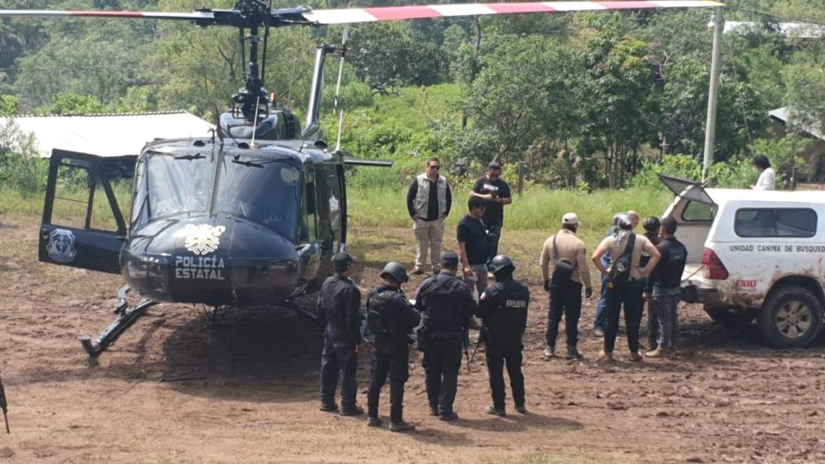 Los restos humanos fueron trasladados en helicóptero