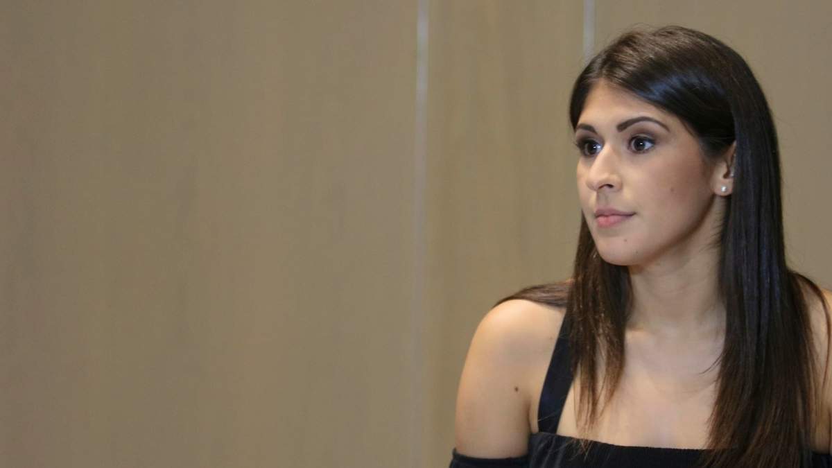 La esgrimista Paola Pliego en conferencia de prensa