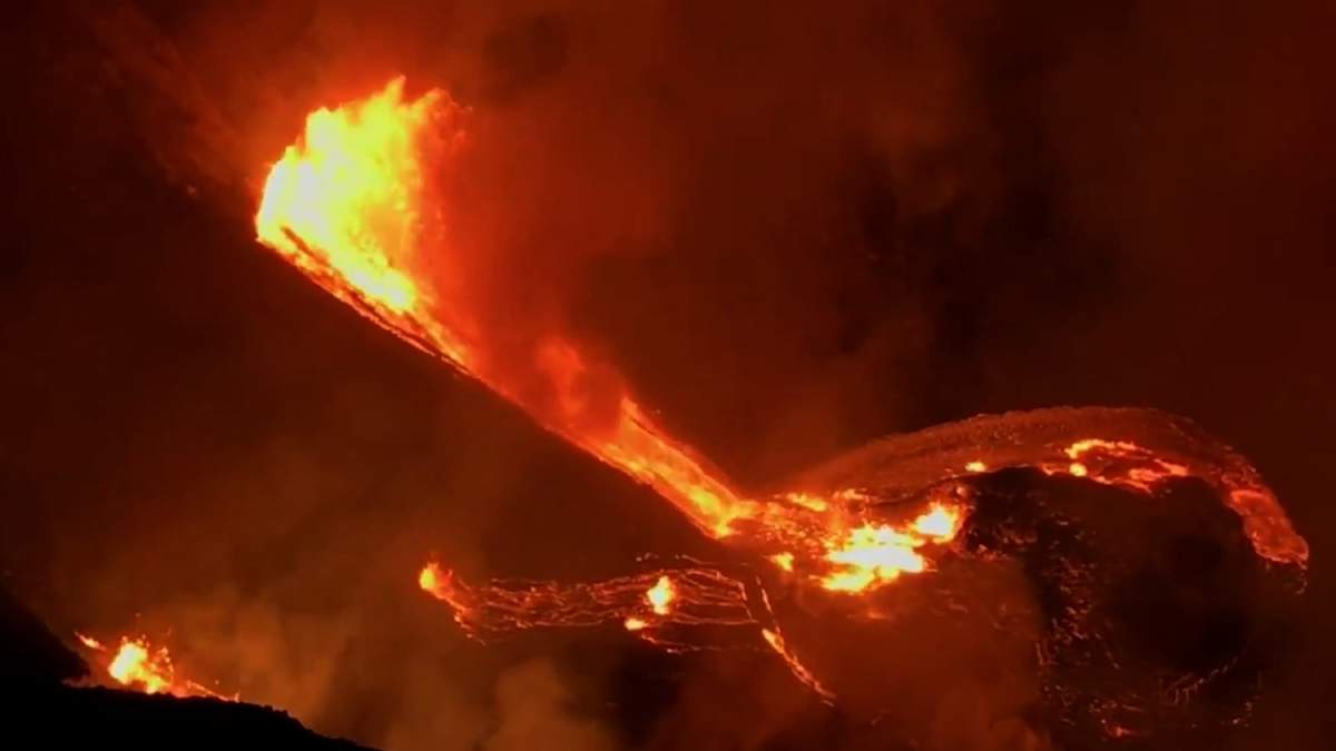 Erupción del volcán Kilauea. Fuente: (Twitter)
