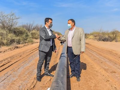 Darío Martínez visitó La Rioja y supervisó el avance del gasoducto productivo