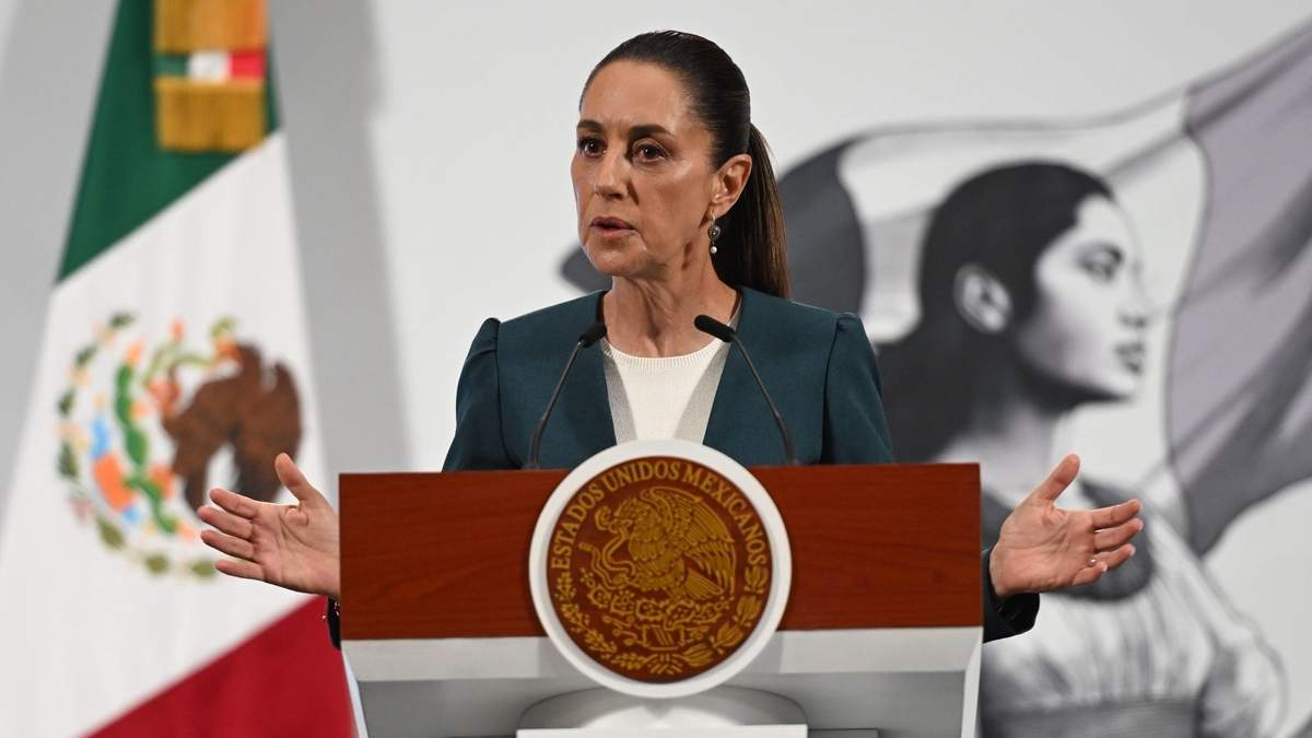 La presidenta Claudia Sheinbaum en la conferencia matutina de este 9 de julio de 2025