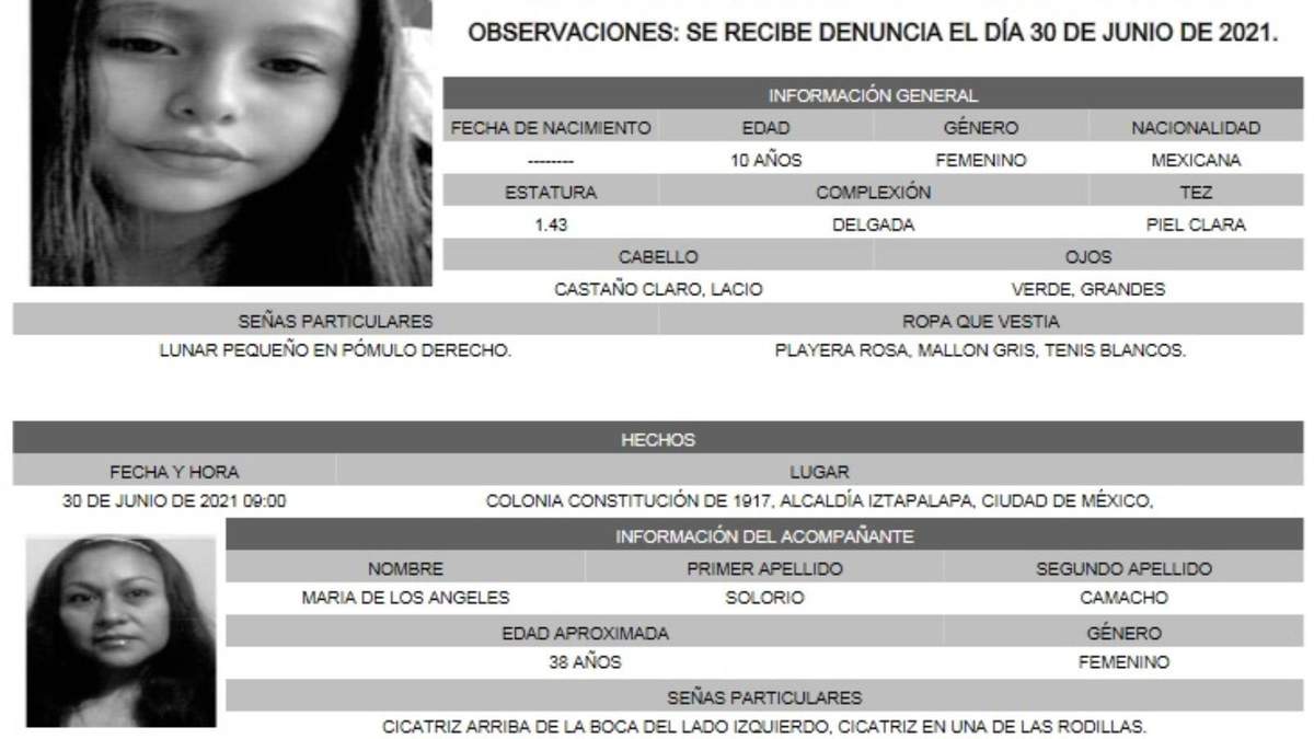 La pequeña Alicia Esmeralda Franco y su madre María Solorio