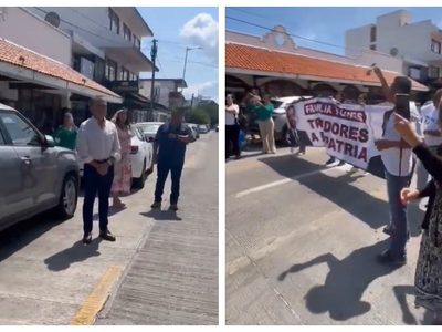Trabajadores del Poder Judicial increpan a Yunes Linares: “Traidor, te vendiste al dictador”