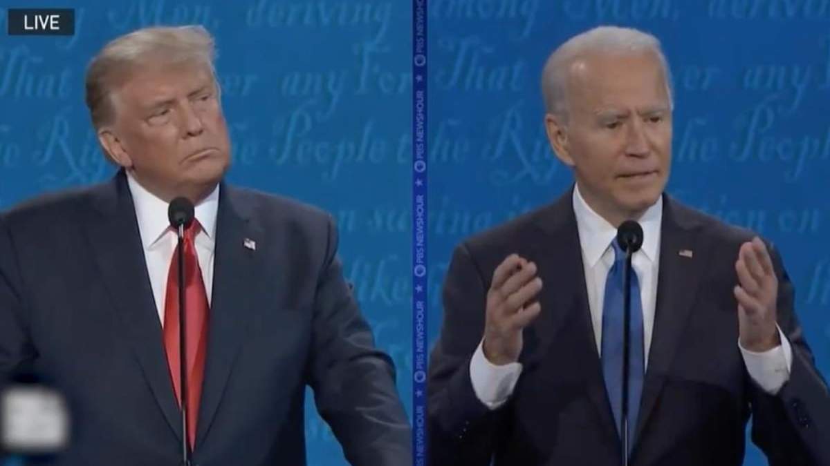Debate entre Trump y Biden. Foto: Twitter