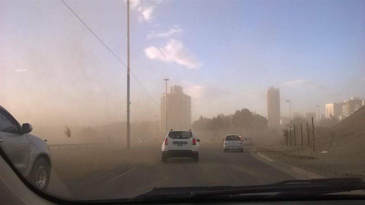 Terribles ráfagas en Comodoro Rivadavia. Fuente: (Twitter)
