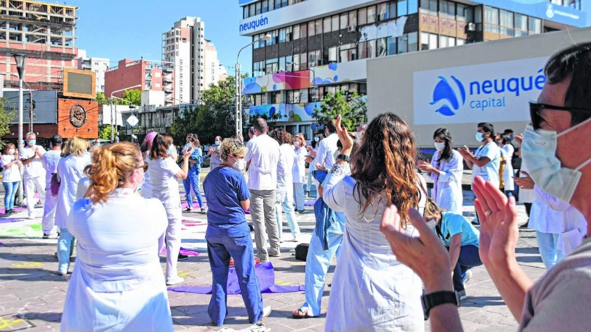Protesta de sanitaristas. Fuente: (Twitter)