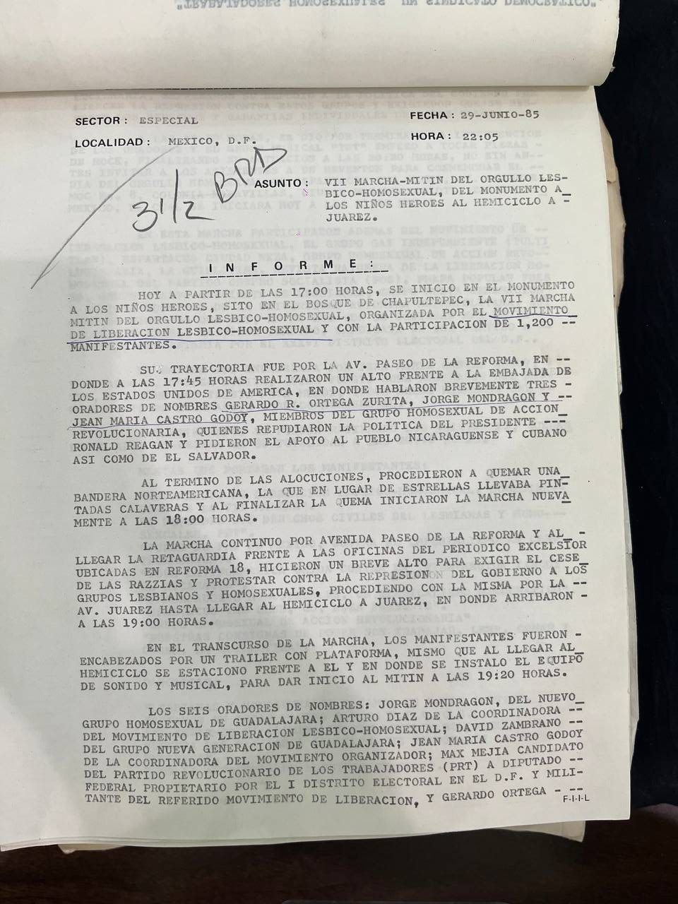Informe de la marcha