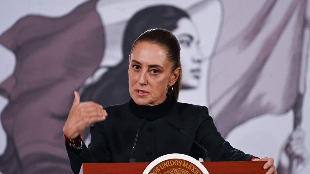 La presidenta durante la conferencia de este miércoles en Palacio Nacional
